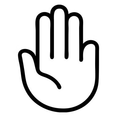 abstract hand silhouette, simple black outline sticker