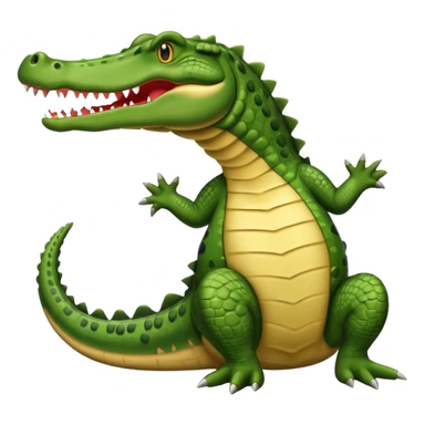 Crocodile with tail over its back with its mouth alittle open sticker