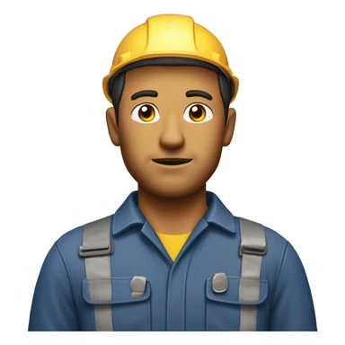 blue collar worker photorealistic serious sticker