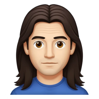 Reginald Arivizu (b.1969) with dark brown long hair sticker