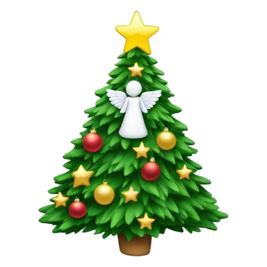 Christmas tree with angel on top sticker