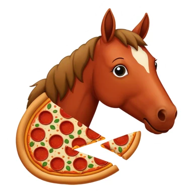 horse eating pizza sticker