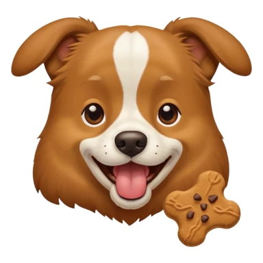 dog eating dog treat sticker