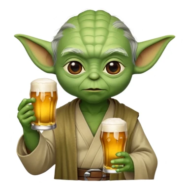 Yoda une bière à la main sticker