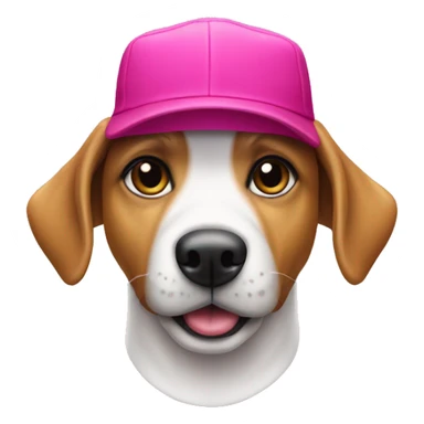 Dog wearing backwards hat in a Tmobile shirt sticker