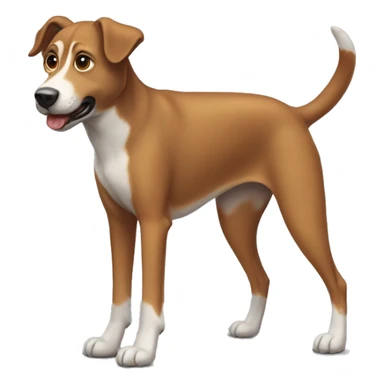the dog is a brown mongrel with short legs and a long body sticker