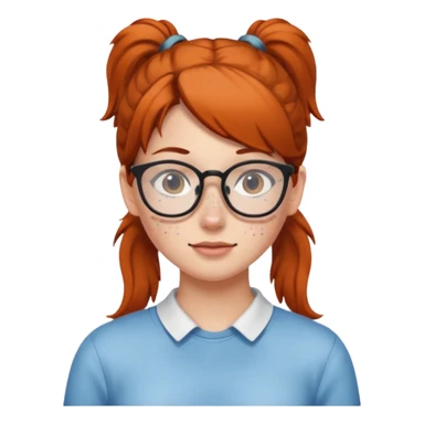 Ponytail Girl with Glasses sticker