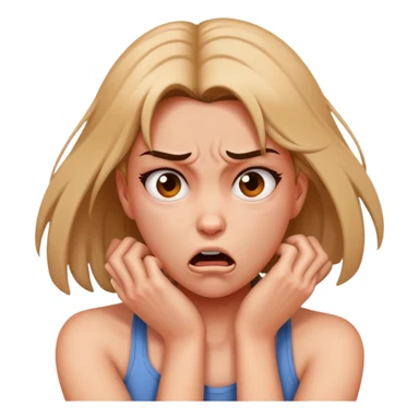 a girl strangling herself looking mad sticker