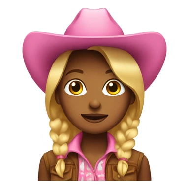 Cowgirl with a pink hat sticker