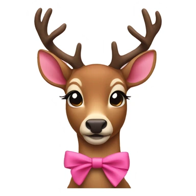 Deer wearing a brown/pink bow sticker