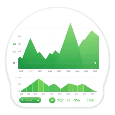 Minimalist emoji of analytic dashboard with growing graph sticker
