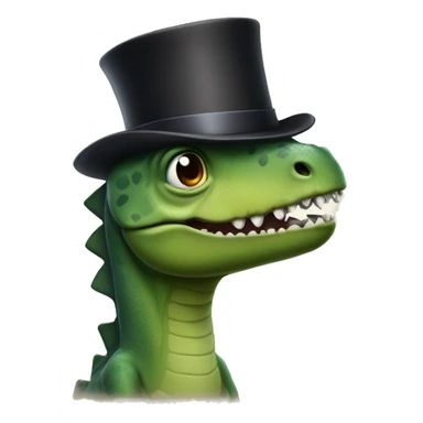 dinosuar with a top hat sticker