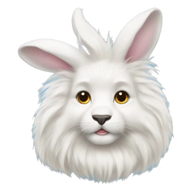 White lionhead fluffy rabbit  sticker