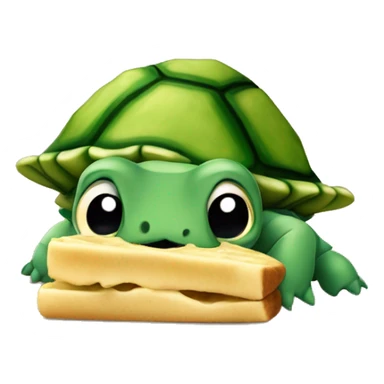 Tortuga comiendo lechuga  sticker