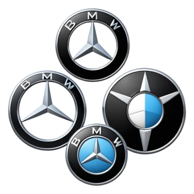 mercedes and BMW logo sticker