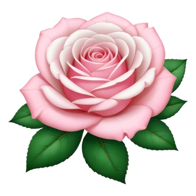 Soft pink white rose with a few leaves sticker