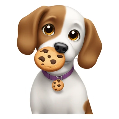 dog eating a cookie sticker