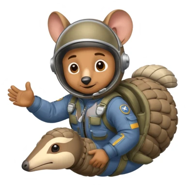 Man flying in the sky of armadillos sticker