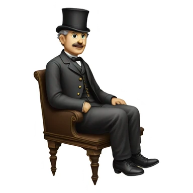 Victorian man seat on the suitcase sticker