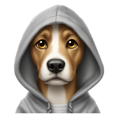 Dog wearing a hoodie￼  sticker