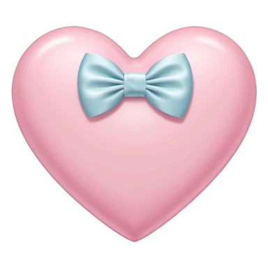 pastel pink heart with a white bow in the center sticker