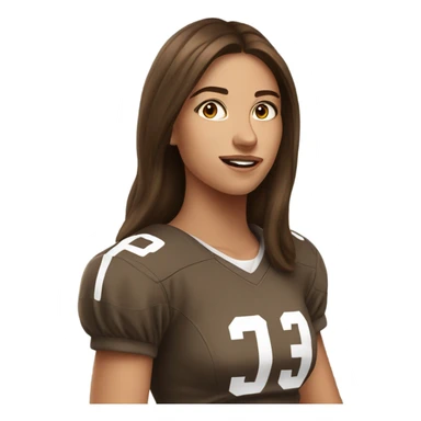 Young woman with brown hair who just won all girl fantasy football league sticker
