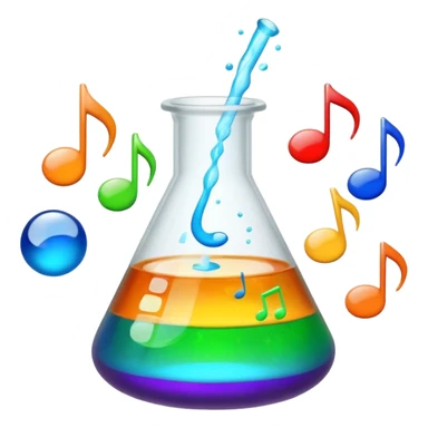 flask beaker science with music coming out sticker
