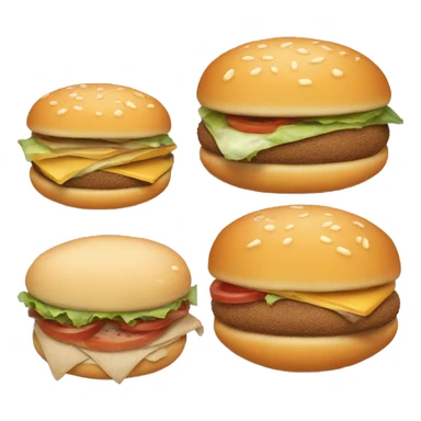 An emoji of three identical food items, each in different sizes: a large, a medium, and a small version, showcasing their size variations sticker