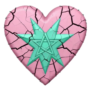 pastel goth heart with mint green pentagram sticker