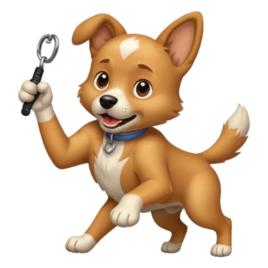 A dog hitting the griddy sticker