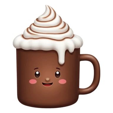 hot chocolate with marshmallow sticker