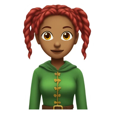 girl with elf ears and red dreadlocks  sticker