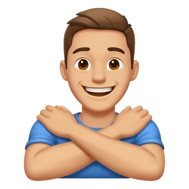 Man with crossed arms on his neck laughing  sticker