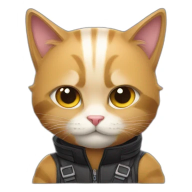 cat in hawkeye suit sticker