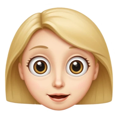 Funny caricature style cartoon, big eyes, happy face sticker