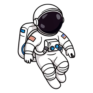 astronaut in white spacesuit spacewalking over a field sticker