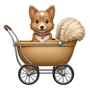 another dog in a pram sticker