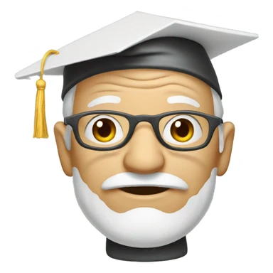 old professor with graduation cap sticker