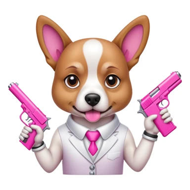 Sassy dog with a sheisty and pink gun sticker