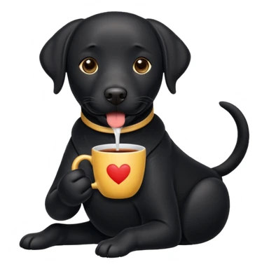 Cup of Tea cake black Labrador  sticker