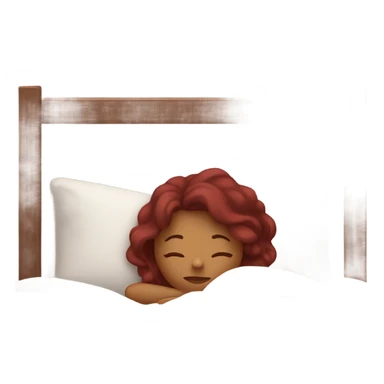 Burgundy haired girl sleeping in bed sticker