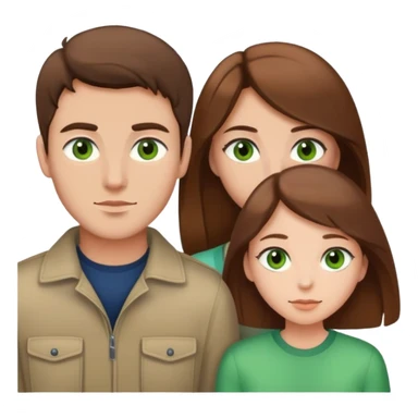 boyfriend with brown hair and brow ayes  and girlfriend with brown hair and green eyes sticker
