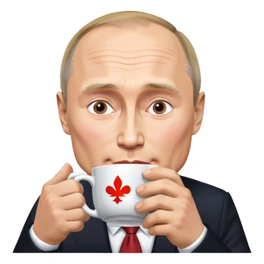 vladimir putin drinking tea sticker