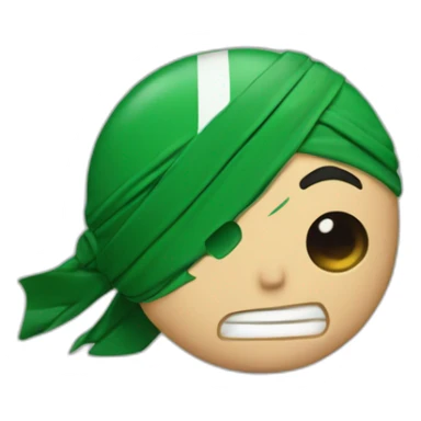 rononoa zoro de one piece qui porte le maillot de foot ou on voit le logo l'Algérie sticker