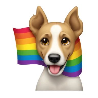 Perro con bandera LGBTi sticker