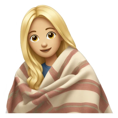 Blond girl with blanket sticker