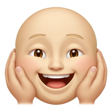 I want an overly excited face that says “I am so excited, I cannot contain. With eyes tightly squeezed closed together and a big grin emoji. With no  eyes  sticker