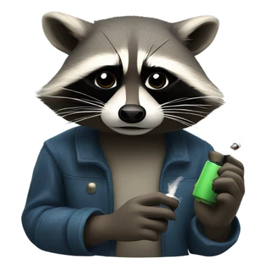 stoic raccoon vaping sticker