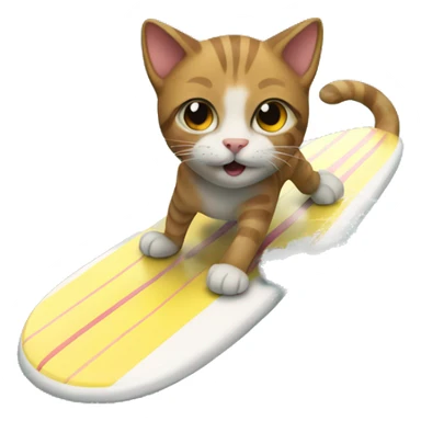 A cat surfing  sticker