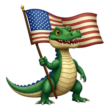 Gator with American flag sticker